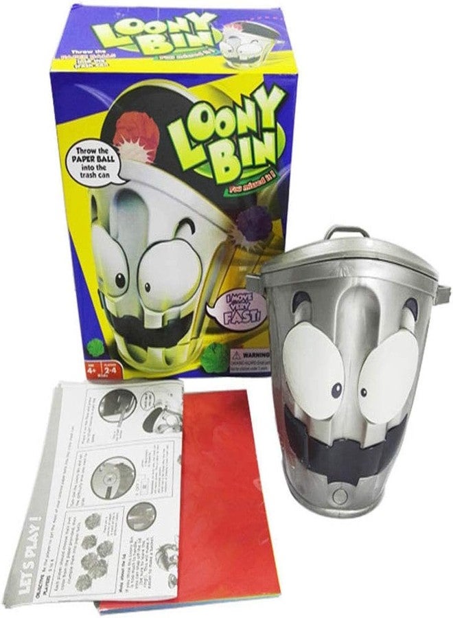 MUGATH Loony Bin Action Game | Try and Throw Paper Balls in Movable Trash Bin | Develops Hand-Eye Coordination and Fine Motor Skills Kids Fun Game Play for Ages 2Y+_Gray - Image 4